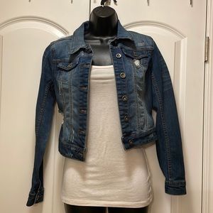 Stretchy Distressed Jean Jacket